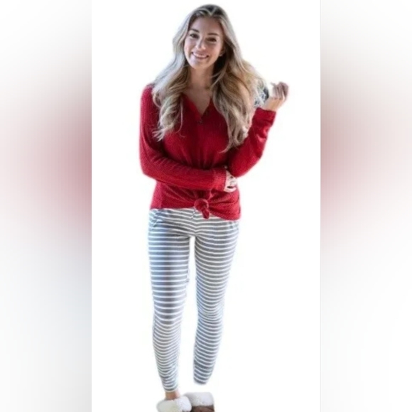 Grace & Lace Live In Loungers/Loggers In Grey/Ivory Stripe - Picture 12 of 14